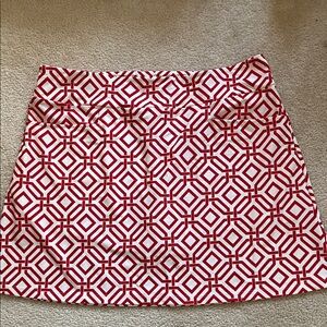 Jude Connally XL Red & White Geometric skirt